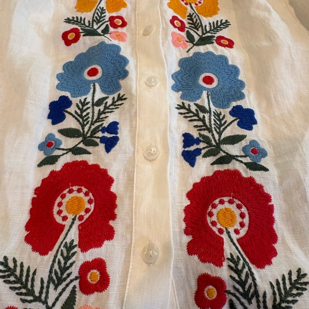 Boden top NWT Alicia linen top
White Embroidered Floral top US 8 current - Picture 7 of 15